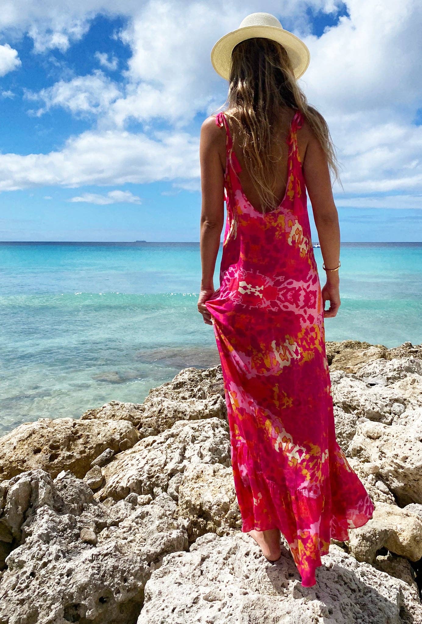 Exotic Pink Maxi Sun Dress