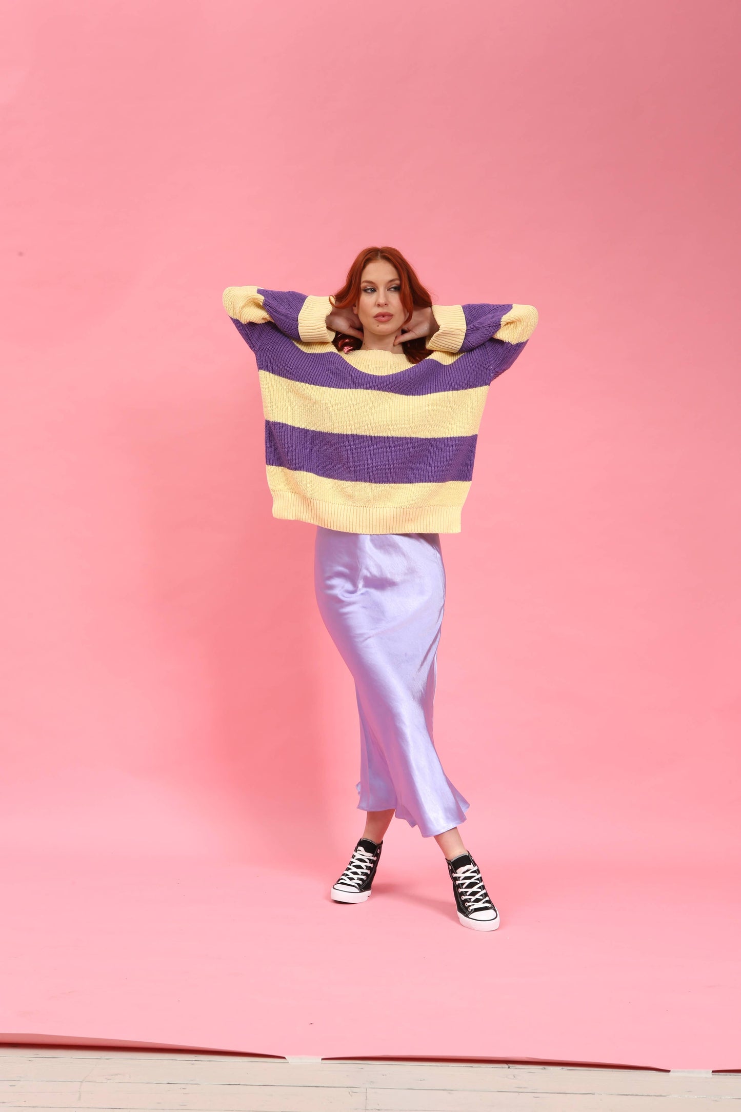 Lilac Satin Slip Skirt