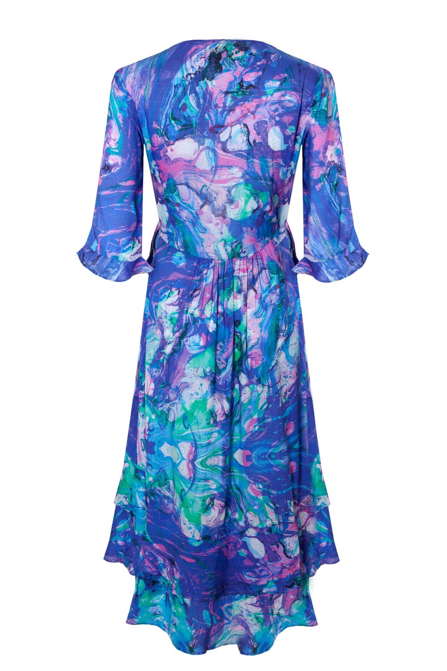 Ruffle Midi Wrap Dress