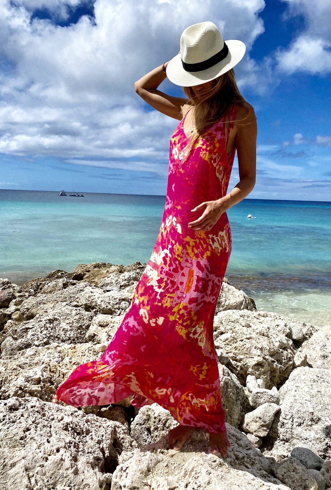 Exotic Pink Maxi Sun Dress