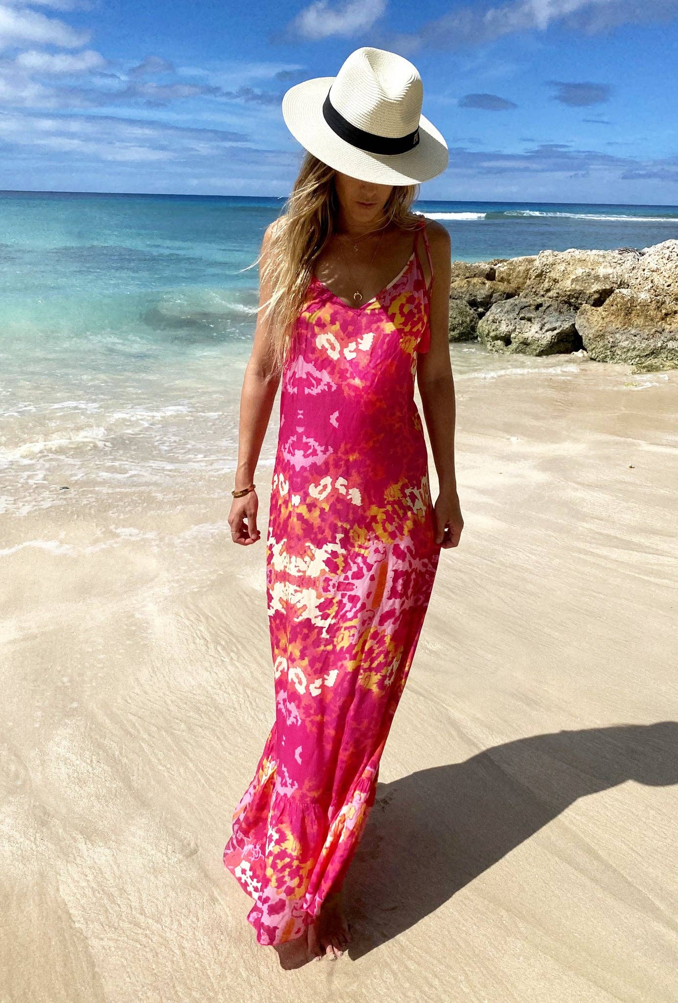 Exotic Pink Maxi Sun Dress