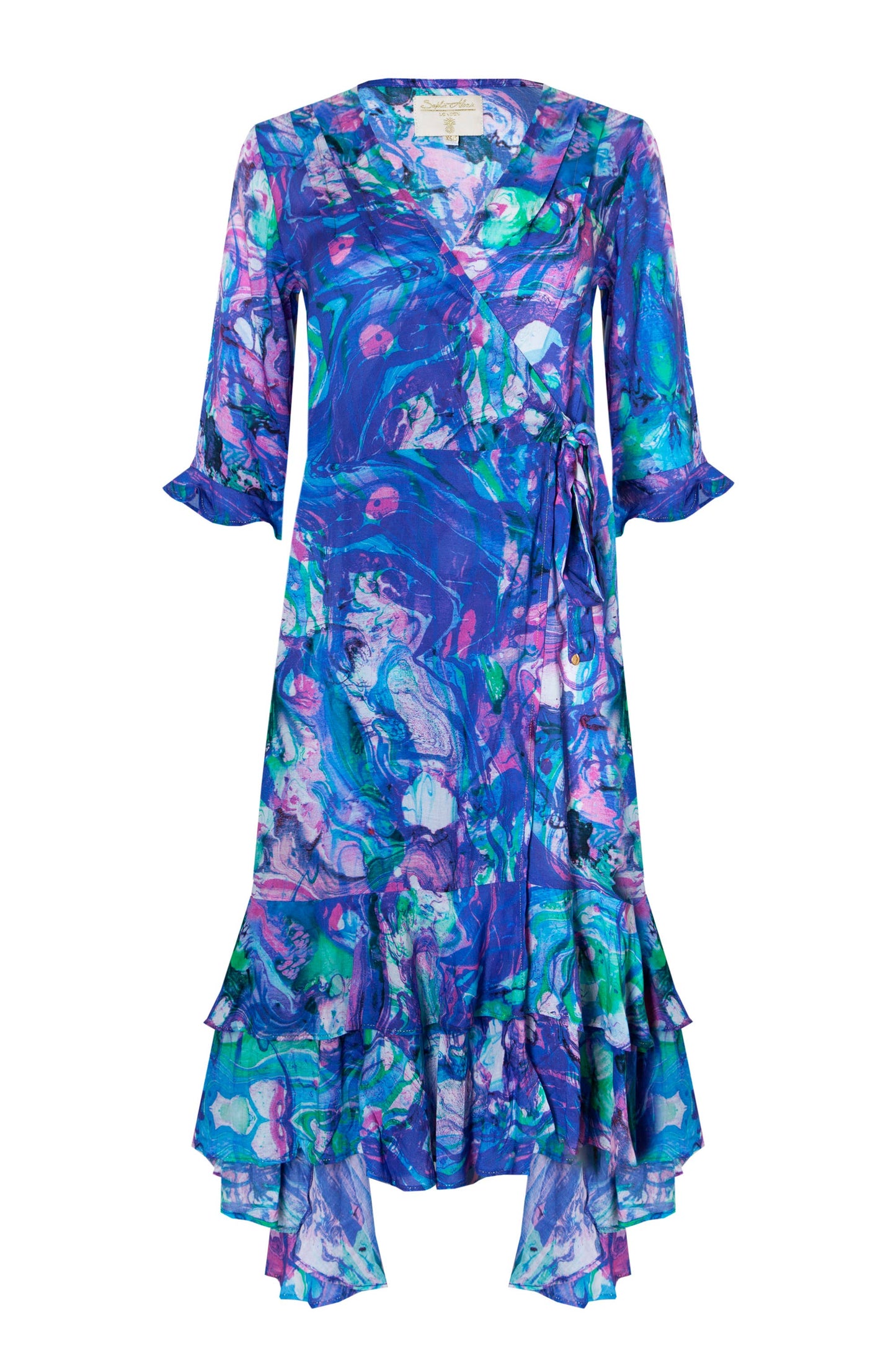 Ruffle Midi Wrap Dress