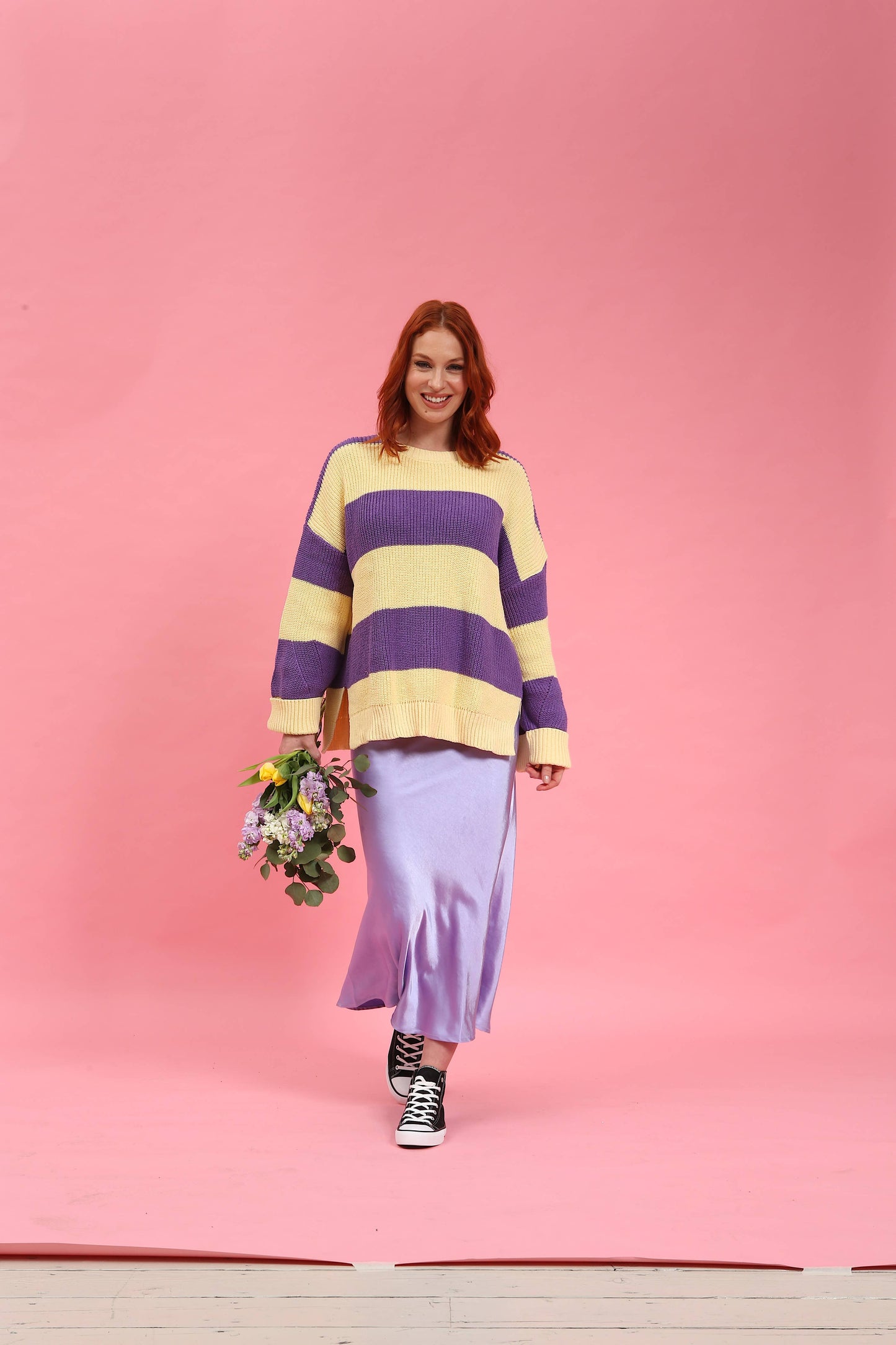 Lilac Satin Slip Skirt