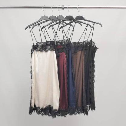 Midnight Blue Satin Tank Top