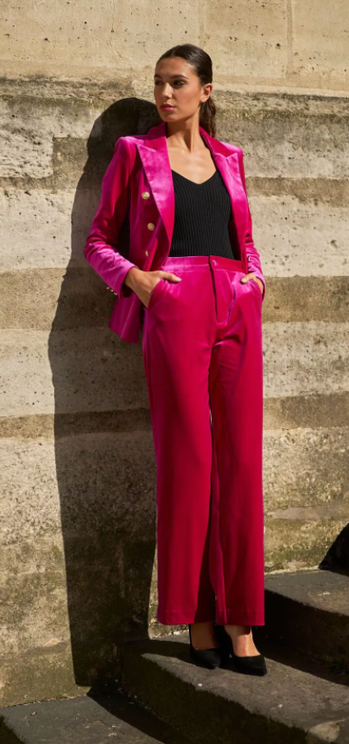 Hot Pink Velvet Trousers