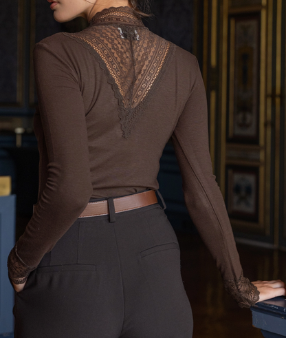 Chocolate Lace Insert Top