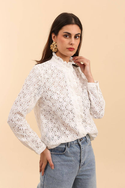 Ruffle Lace Blouse