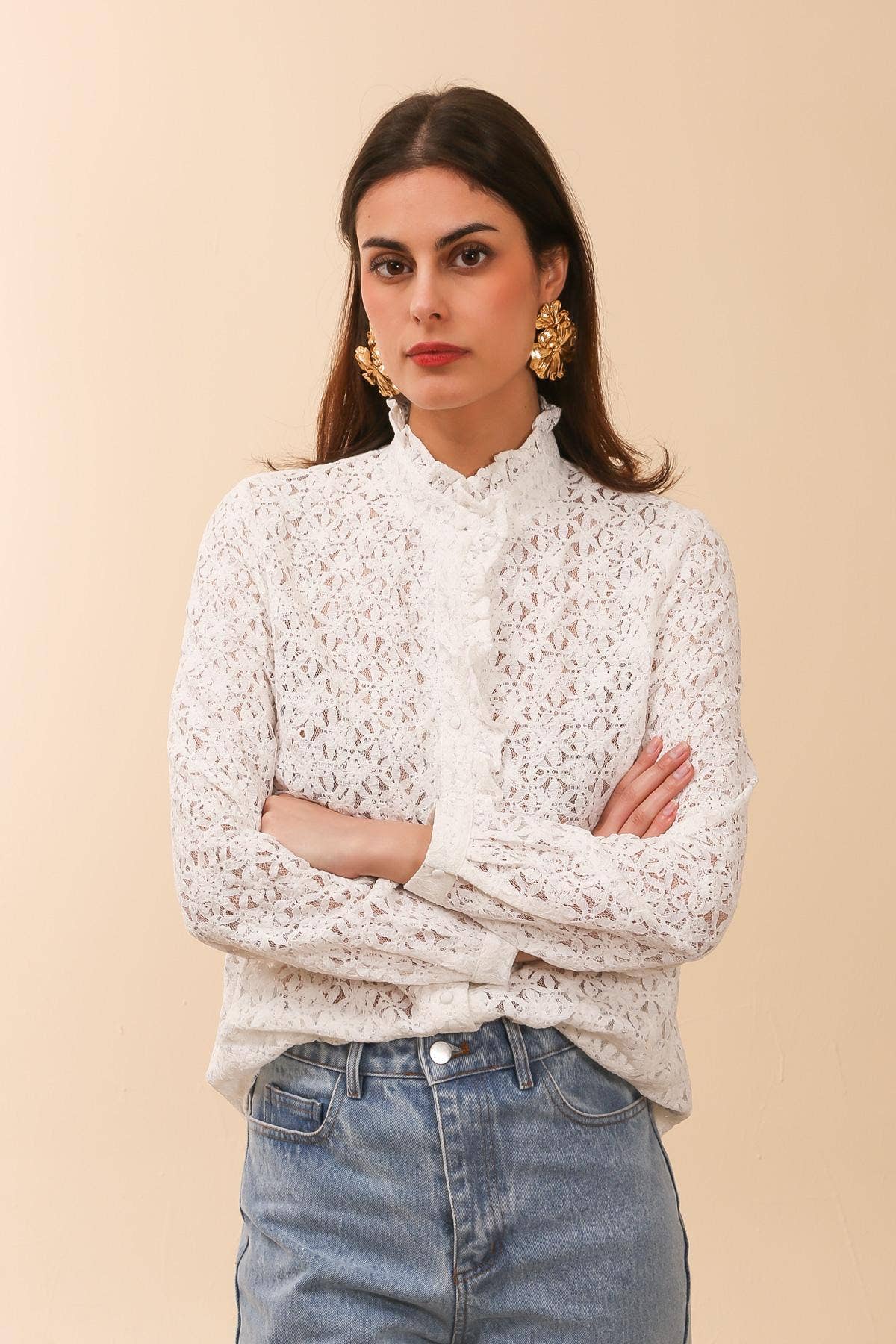 Ruffle Lace Blouse