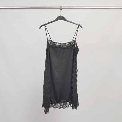 Midnight Blue Satin Tank Top